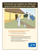 Os funcionrios que trabalham com o bola usam spray de cloro para eliminar vrus como o bola