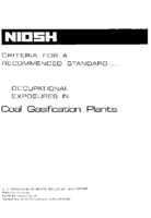Criteria for a Recommended Standard Occupational Exposures in Coal Gasification Plants