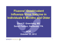 Fluzone quadrivalent influenza virus vaccine in individuals 6 months and older