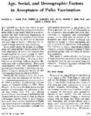 Age social and demographic factors in acceptance of polio vaccination
