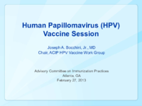 Human papillomavirus HPV vaccine session