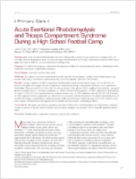 Acute Exertional Rhabdomyolysis and Triceps Compartment Syndrome During a High School Football Camp