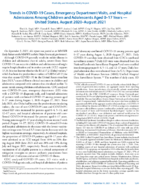 Trends in COVID19 Cases Emergency Department Visits and Hospital Admissions Among Children and Adolescents Aged 017 Years  United States August 2020August 2021