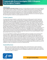Case investigator COVID19 response job description template