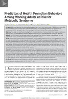 Predictors of health promotion behaviors among working adults at risk for metabolic syndrome