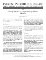 Using Metrics to Improve Population Health