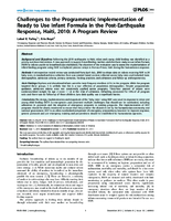 Challenges to the Programmatic Implementation of Ready to Use Infant Formula in the PostEarthquake Response Haiti 2010 A Program Review