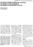 Pilot study of health professionals awareness and opinions of the hypertension information in the mass media they use
