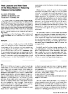 Past Lessons And New Uses Of The Mass Media In Reducing Tobacco Consumption