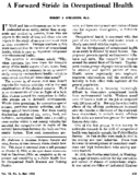 A forward stride in occupational health