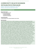 COMMUNITY HEALTH WORKER INTEGRATION PROGRAM