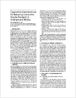 Ergonomics Considerations for Reducing Cumulative Trauma Exposure in Underground Mining