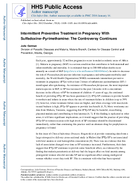 Intermittent Preventive Treatment in Pregnancy WithSulfadoxinePyrimethamine The Controversy Continues