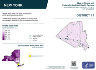 NY Congressional District 17 Stroke and Federally Qualified Health Centers Map 119th Congress