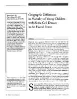 Geographic differences in mortality of young children with sickle cell disease in the United States