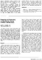 Preparing and presenting an introductory course on motor vehicle injury