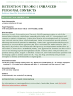 RETENTION THROUGH ENHANCED PERSONAL CONTACTS