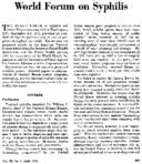 World forum on syphilis
