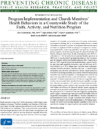 Program Implementation and Church Members Health Behaviors in a Countywide Study of the Faith Activity and Nutrition Program