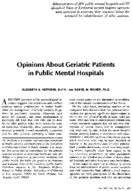 Opinions About Geriatric Patients In Public Mental Hospitals