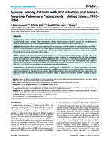 Survival among Patients with HIV Infection and SmearNegative Pulmonary Tuberculosis  United States 19932006
