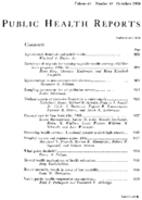 Public Health Report  v 69 no 10  table of contents