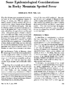 Some epidemiological considerations in Rocky Mountain spotted fever