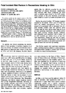 Fatal Incident Risk Factors In Recreational Boating In Ohio