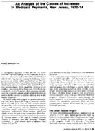 An analysis of the causes of increases in Medicaid payments New Jersey 197074