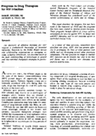 Progress In Drug Therapies For HIV Infection