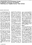 Comparative Microhematocrit Values Of Spanish Americans And Whites Attending Los Angeles County Youth Clinics