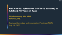 NVXCoV2373 Novavax COVID19 vaccine in adults  18 years of age
