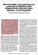 Microsporidia Encephalitozoon cuniculi in Patients with Degenerative Hip and Knee Disease Czech Republic