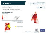 AL Congressional District 03 Heart Disease and Federally Qualified Health Centers Map 118th Congress
