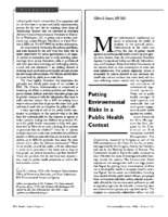 Putting Environmental Risks In A Public Health Context
