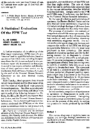 A statistical evaluation of the FPM test
