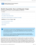 Health Disparities Race and Hispanic Origin Provisional Death Counts for Coronavirus Disease 2019 COVID19 April 14 2021