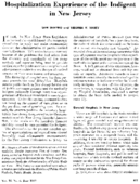 Hospitalization experience of the indigent in New Jersey