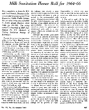 Milk sanitation honor roll for 196466