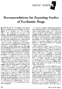 Recommendations for reporting studies of psychiatric drugs Committee reports