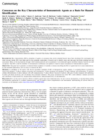 Consensus on the Key Characteristics of Immunotoxic Agents as a Basis for Hazard Identification