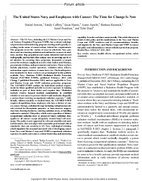 The United States Navy and Employees with Cancer The Time for Change Is Now