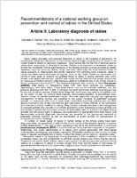 Recommendations of a national working group on prevention and control of rabies in the United States Article II Laboratory diagnosis of rabies The National Working Group on Rabies Prevention and Control