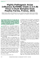 Highly Pathogenic Avian Influenza AH5N8 Clade 2344b Virus in Dust Samples from Poultry Farms France 2021