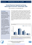 Current Electronic Cigarette Use Among Adults Aged 18 and Over United States 2021