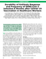 Durability of Antibody Response and Frequency of SARSCoV2 Infection 6 Months after COVID19 Vaccination in Healthcare Workers
