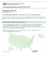 Coronavirus Disease 2019 COVID19 Testing in the US Updated April 18 2020
