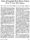 Status of congenital heart disease patients 10 to 15 years after surgery