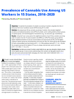 Prevalence of Cannabis Use Among US Workers in 15 States 20162020