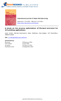 A Study on the Process Optimisation of Filament Extrusion for 3D Printing Applications